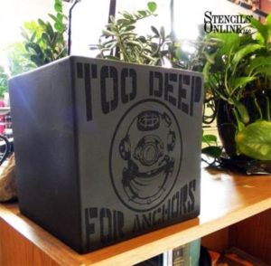 stenciled planter