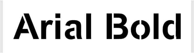 ArialBold stencil font