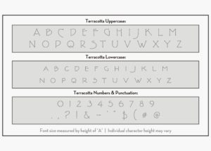 letter stencils terracotta font