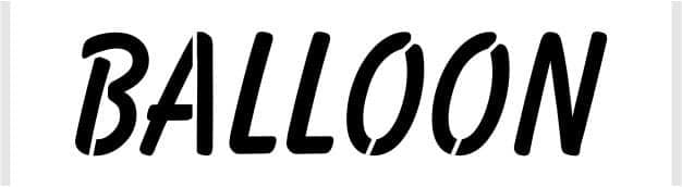 Balloon stencil font