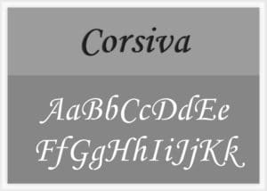 Corsiva Font Alphabet Stencil